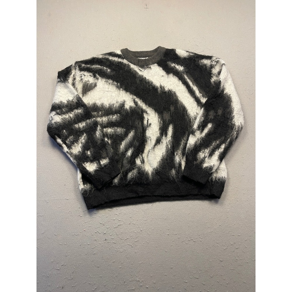 Zara Crewneck Sweater Knit Black White XL Mens